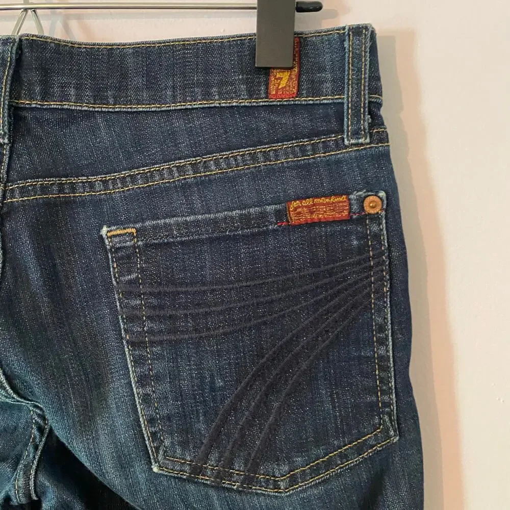 7 for all Mankind Dojo Capri Jeans Y2K Dark Wash Low Rise Retro Women's size 28